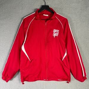 Teamwork Athletic Apparel West Side Red Full Zip Track Jacket Mens L Warmup Coat